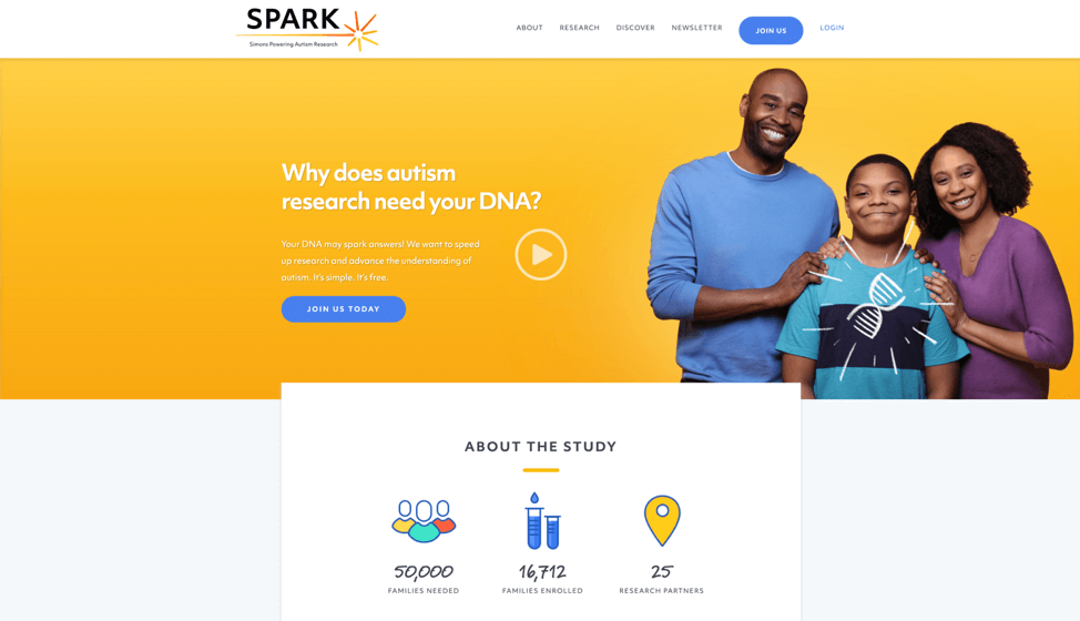 screenshot of the SPARK website
