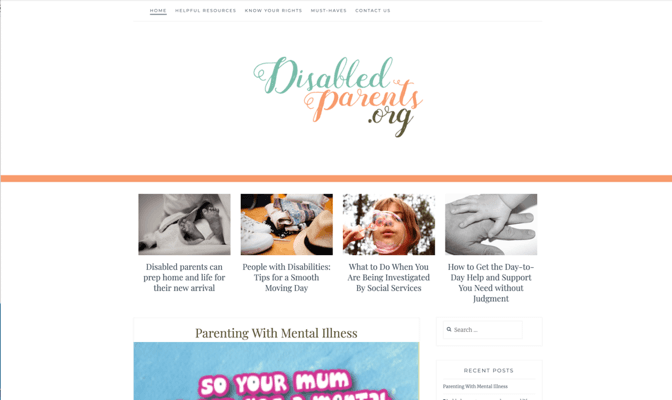 Screenshot of Disabled Parents blog