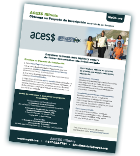 El folleto de ACES$ express inscripción