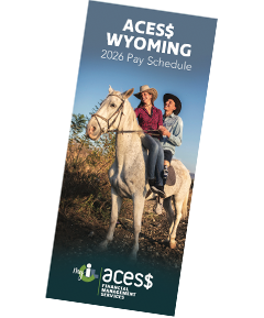 2026 ACES$ Wyoming Pay Schedule Brochure cover