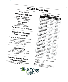 Printer Friendly version of the ACES$ Wyoming Pay Schedule