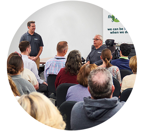 MyCIL independent living specialists giving a disability training