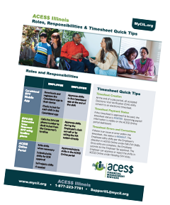 ACES$ Illinois EVV Roles, Responsibilities and Quicktips Flyer 