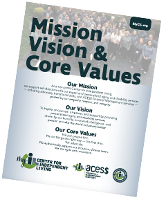 MyCIL Mission, Vision and Values Brochure cover