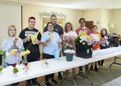 TSC Students and staff at a Petals Presents