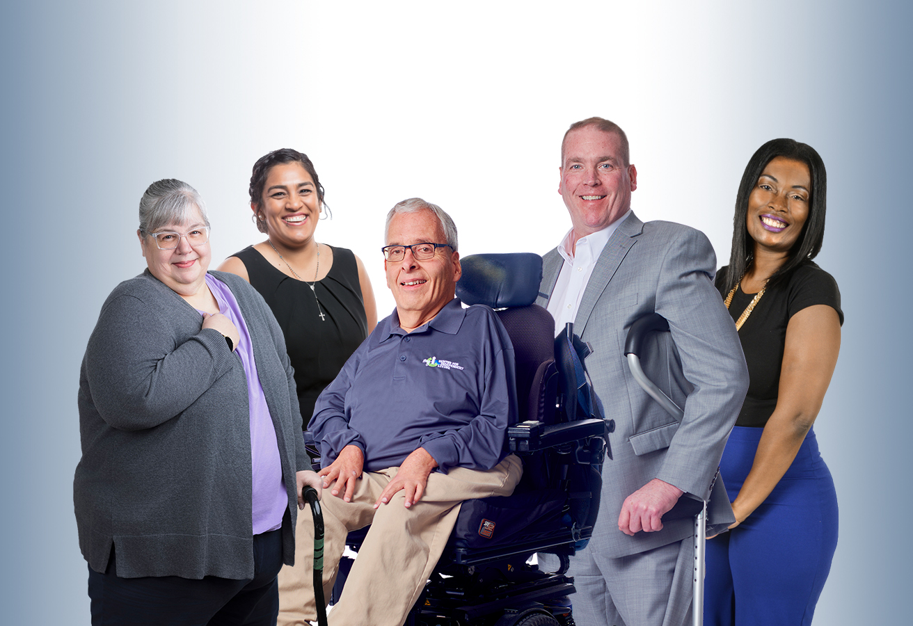 ACES$ Alabama caregiver hugging a teen boy with developmental disabilities